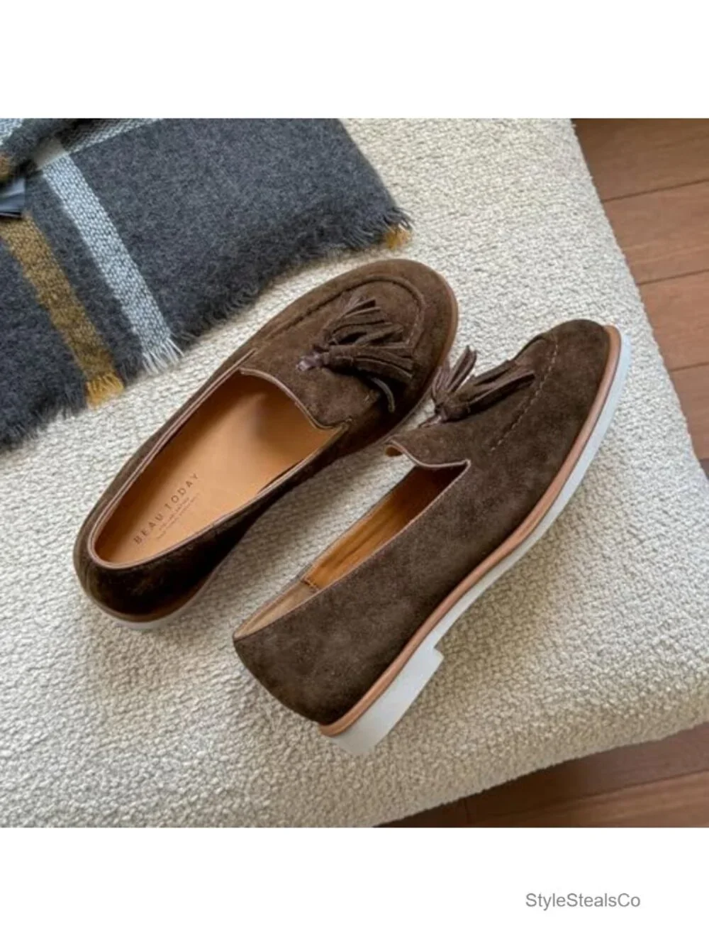 Premium Cow Suede Tassel Loafers Women Slip On